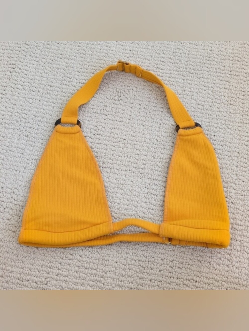 Montce Swim Rib Knit Bikini Set Marigold Yellow Size Medium Top And Large Bottom - Picture 6 of 7